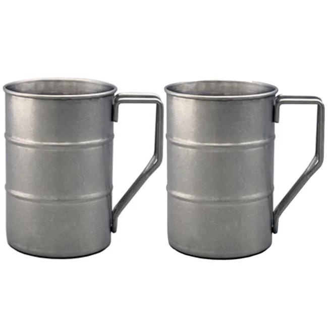 13Oz Industrial Style Beer Mugs with Handle, 304 Stainless Steel Tankard Stein, Cups for Coffee Milk Tea