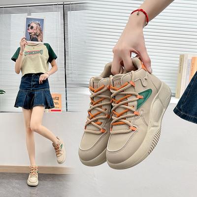 Koreanischer Stil High Top Weiße Schuhe Damen Herbst Neu Ins Studenten Freizeitschuhe Damen Plateau Brot Damen Schuhe K8638