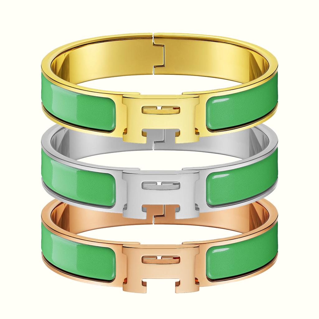 Bracelet classique 2025 avec lettre H, bracelet en émail multicolore, argent 925