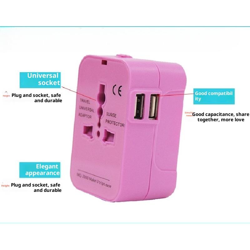 Factory Direct Sale Bison202 Dual USB 2.1A Universal Socket Adapter Global Universal Conversion Plug