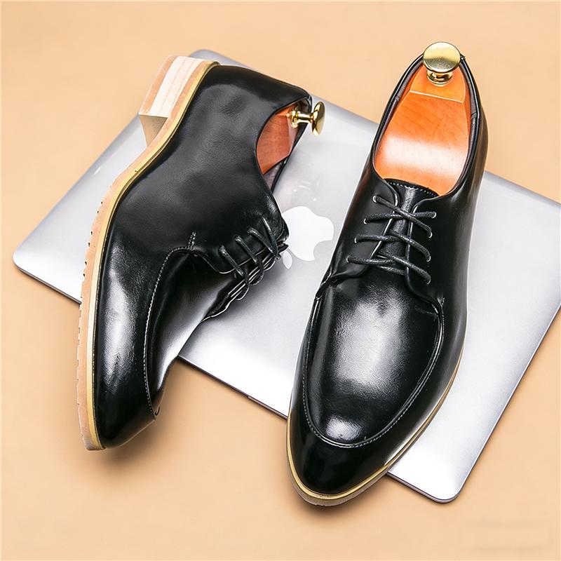 Luxury Trend White Black Lace Up Derby Casual Shoes For Men Brand Designer Everyday All Match Loafers Wedding Formal Footwear