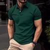 New Men's Casual Solid Colour Buttons Short-sleeved T-shirt Beaded Ground Small Twill POLO Shirt Men