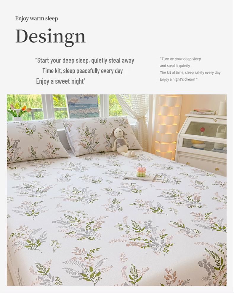 100% Cotton Fitted Sheet: Soft, Printed, Moisture-Wicking, Sweat-Absorbing, Anti-Static Mattress Protector