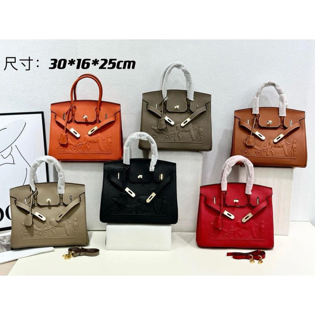 24 European and American Retro Horse Head Platinum Bag Leather Women's Bag Crossbody Bag Versatile Top Layer Bag Cowhide Bag 2024 Handheld