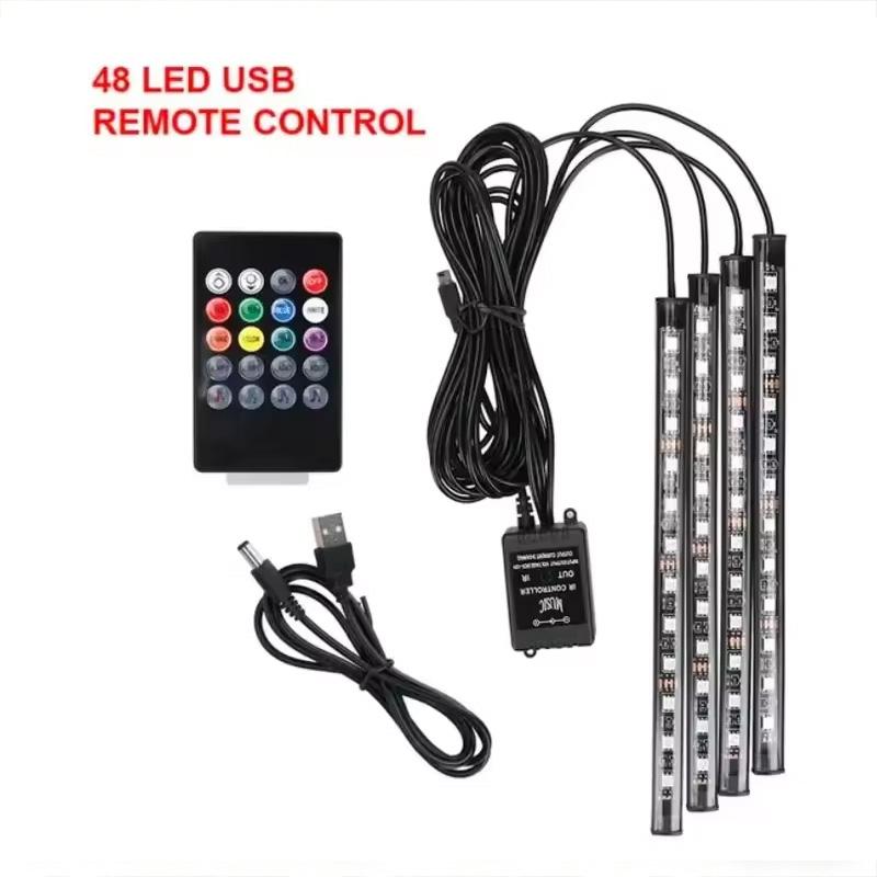 Neues LED Auto Innenraum Ambiente Fußleistenlicht Kit Hintergrundbeleuchtung 5V USB Auto Dekorative Atmosphäre Neonlampe Fahrzeugzubehör
