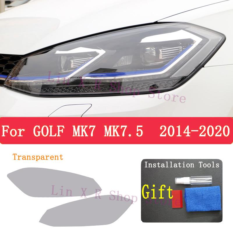 

Защитная пленка для фар автомобиля, черная защитная пленка против царапин, наклейки из ТПУ для Volkswagen VW Golf 7 MK7 2014-аксессуары Headlight white