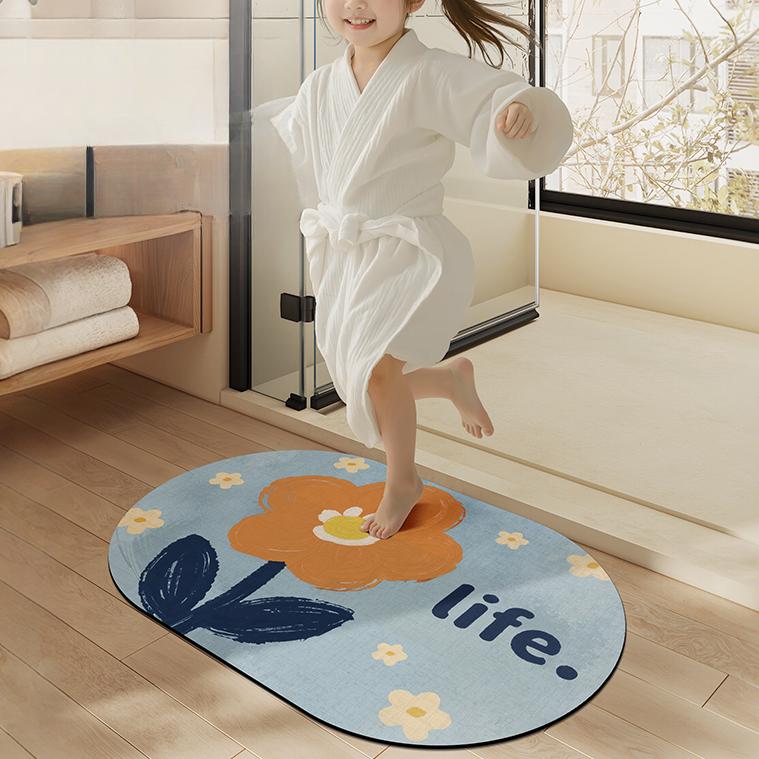 Diatomaceous Earth Mat Quick-Dry Toilet Carpet Bathroom Household Foot Mat Water-Absorbent Bathroom Mat Dirt-Resistant Non-Slip Mat