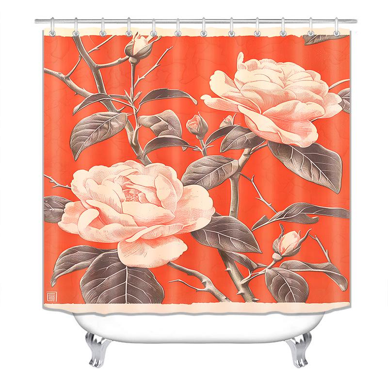Xiyin Waterproof High Definition Shower Curtain Set - Four-Piece, No-Drill Partition for Bathroom or Hotel.