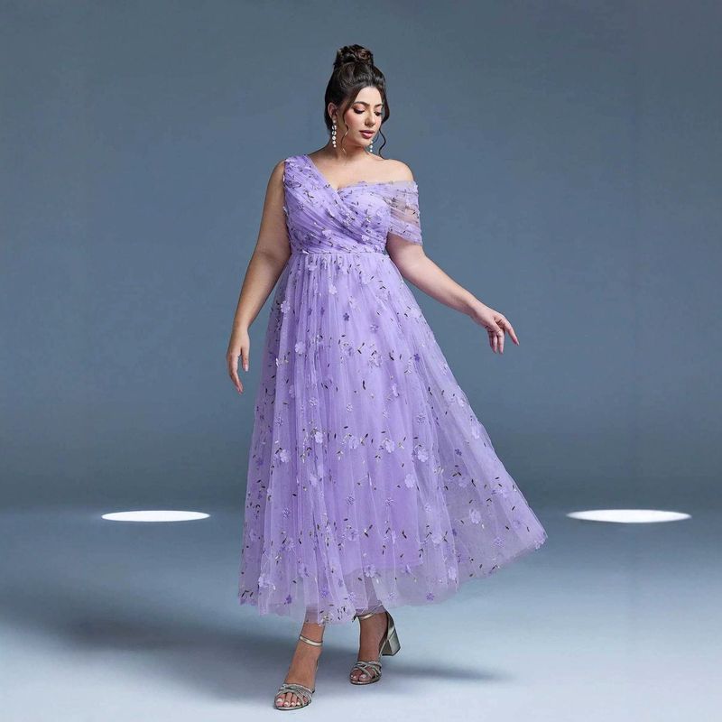 New Style European and American Foreign Trade Sexy Evening Dress for Parties and Performances Plus Size Dress Birthday Gown
