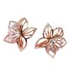 Purple Gold Flower Earrings Temperament Personality Fashion Hollow Exaggerated Pattern Rose Gold Plated Stud Earrings