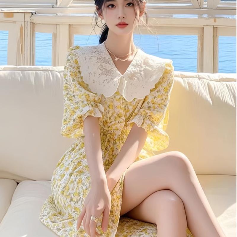 2025 Summer French Hepburn Floral Dress - Elegant, Fresh, & Chic Style for Women