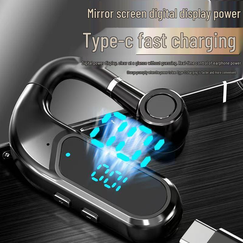 P9 Wireless Bluetooth Ear-Hook Headset: Noise Reduction, Large Battery, Digital Display, Sweatproof.