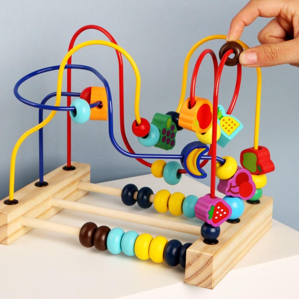 Wooden Beads Bead Maze Math Puzzle Early Education Toys Wooden Toys  Early Learning
