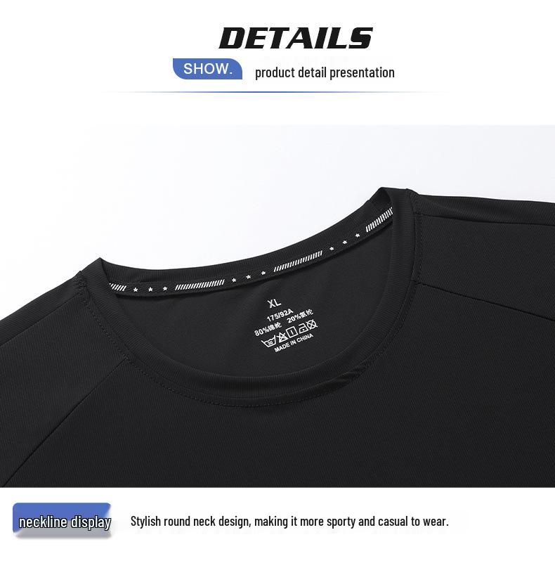 Men's Quick-Dry Ice Silk Short Sleeve Tee - Lightweight, Loose Fit, Plus Size Casual Sportswear
