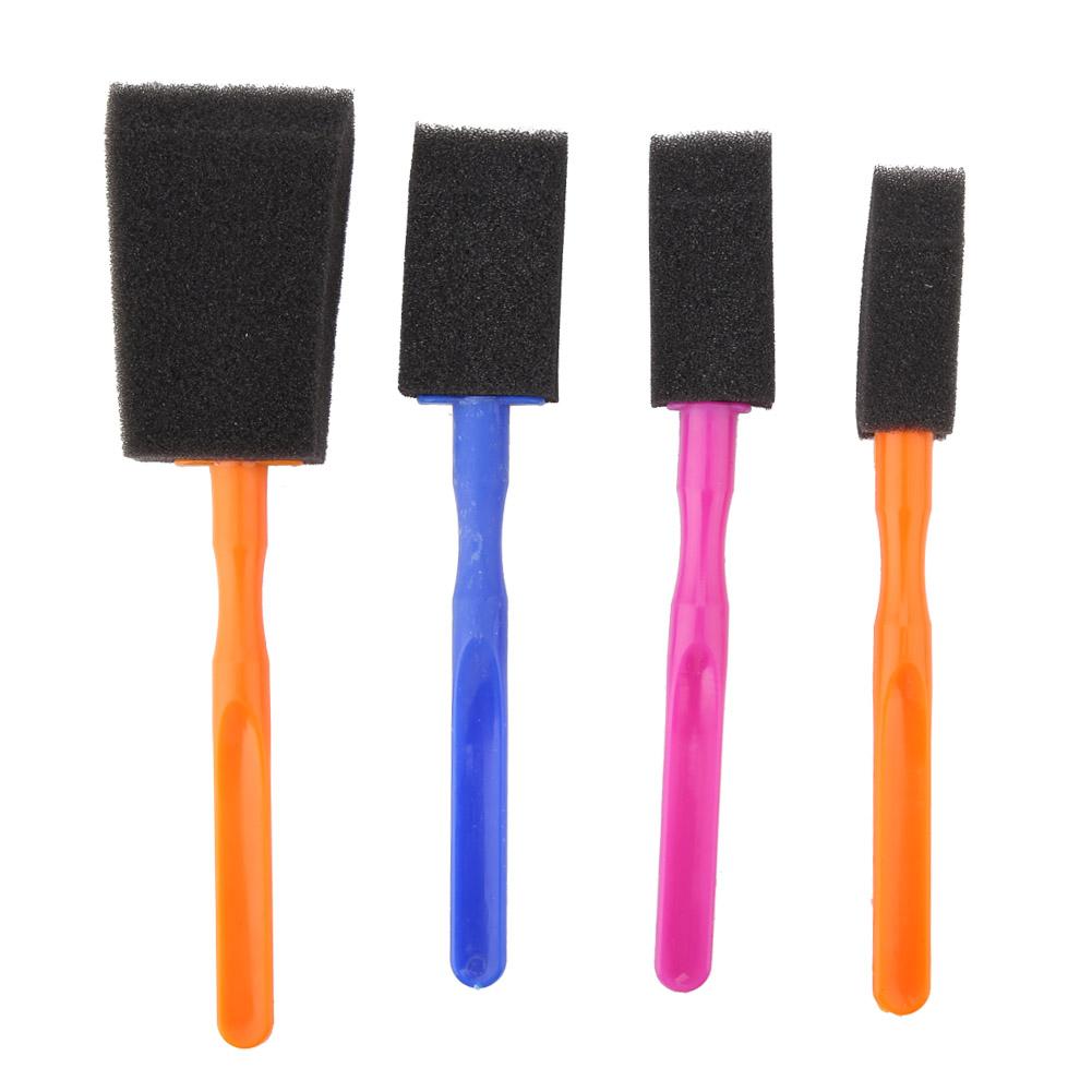 

4 шт. прочная и красивая губчатая кисть из пенопласта с качественной пластиковой ручкой для молодых художников