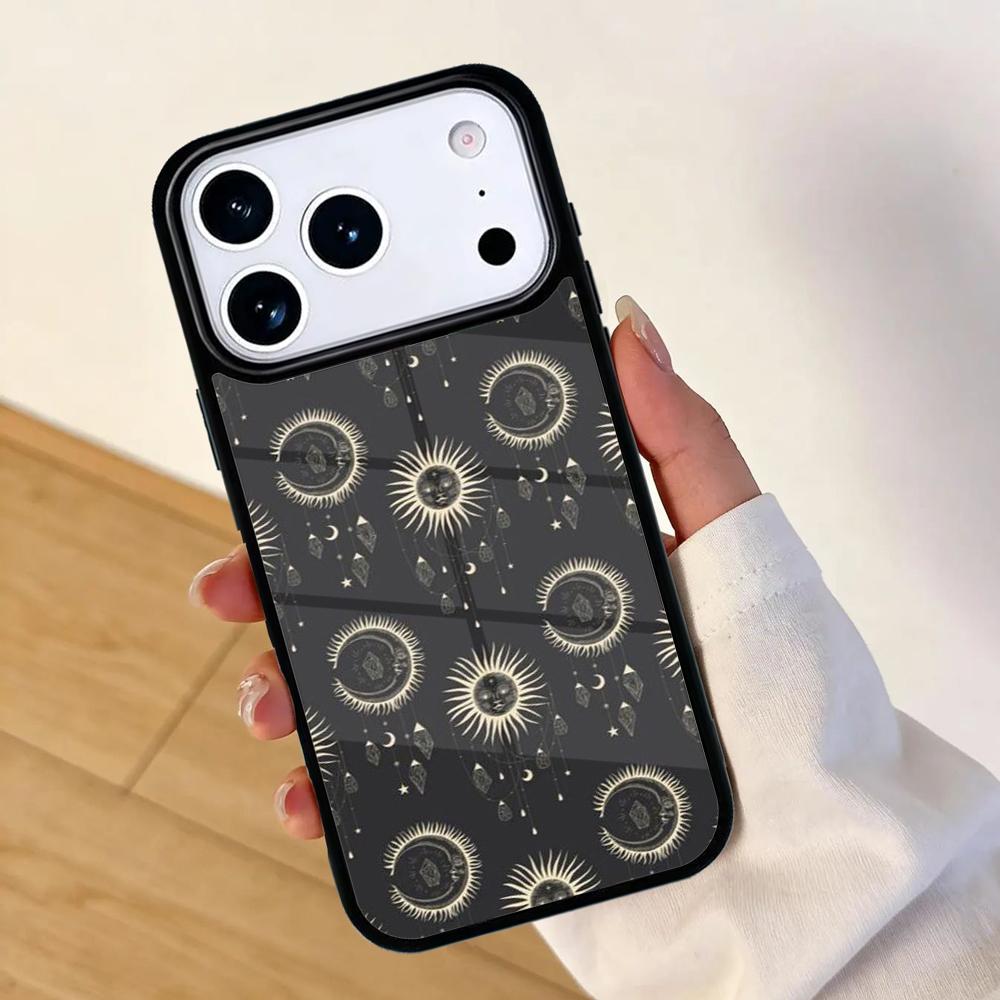 Sun Moon Phone Case For Apple iPhone 17 air 16 Pro Max 15 Pro Max 14 13 12 11 Mini Back Cover
