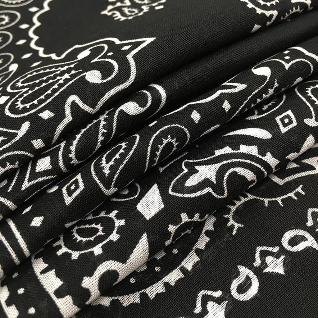 kakatrend bandana paisley 100% cotton black adult stylish handkerchief cotton bandanna unisex durag large size men black 55cm x 55cm