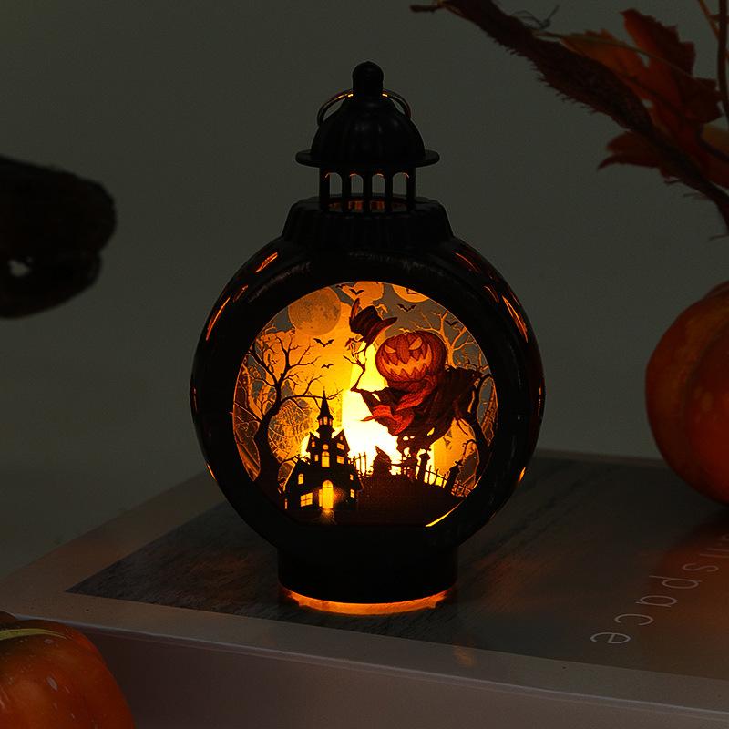 Halloween LED Lantern - Pumpkin Candle Lamp for Party Décor & Night Light чёрный