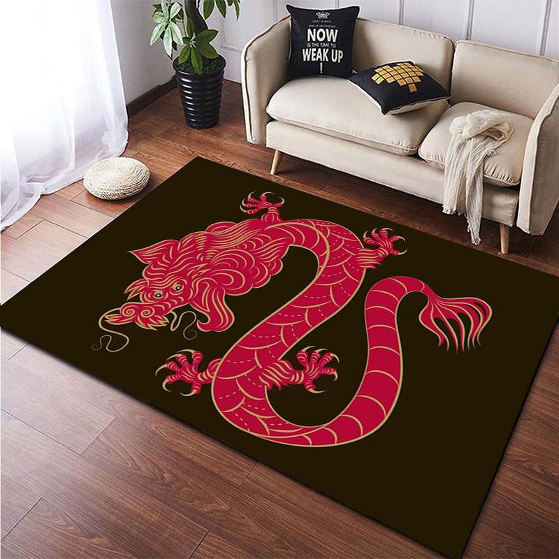 Chinese Dragon Art Printed Carpet for Living Room Large Area Rug Soft Mat E-sports Chair Carpets Alfombra Gifts Dropshopping