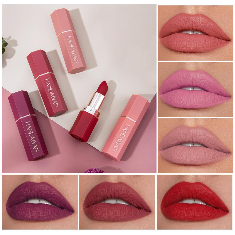 

HANDAIYAN Velvet Lock 6 Color Lipstick Set Transfer-Proof Matte