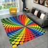 Illusion Regnbue Kromatisk Farge Områdeteppe, Teppe for Hjem Stue Soverom Sofa Dørmatte Dekor, barn Sklisikker Gulvmatte 3D