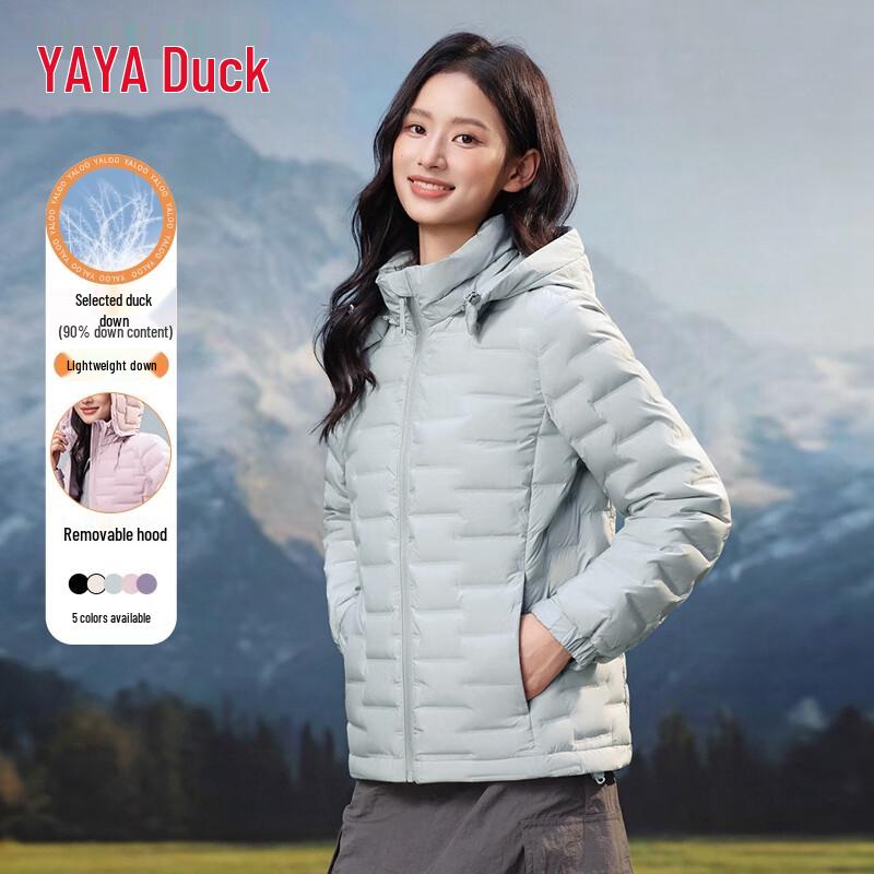 YAYA Women's Lightweight Hooded Duck Down Jacket