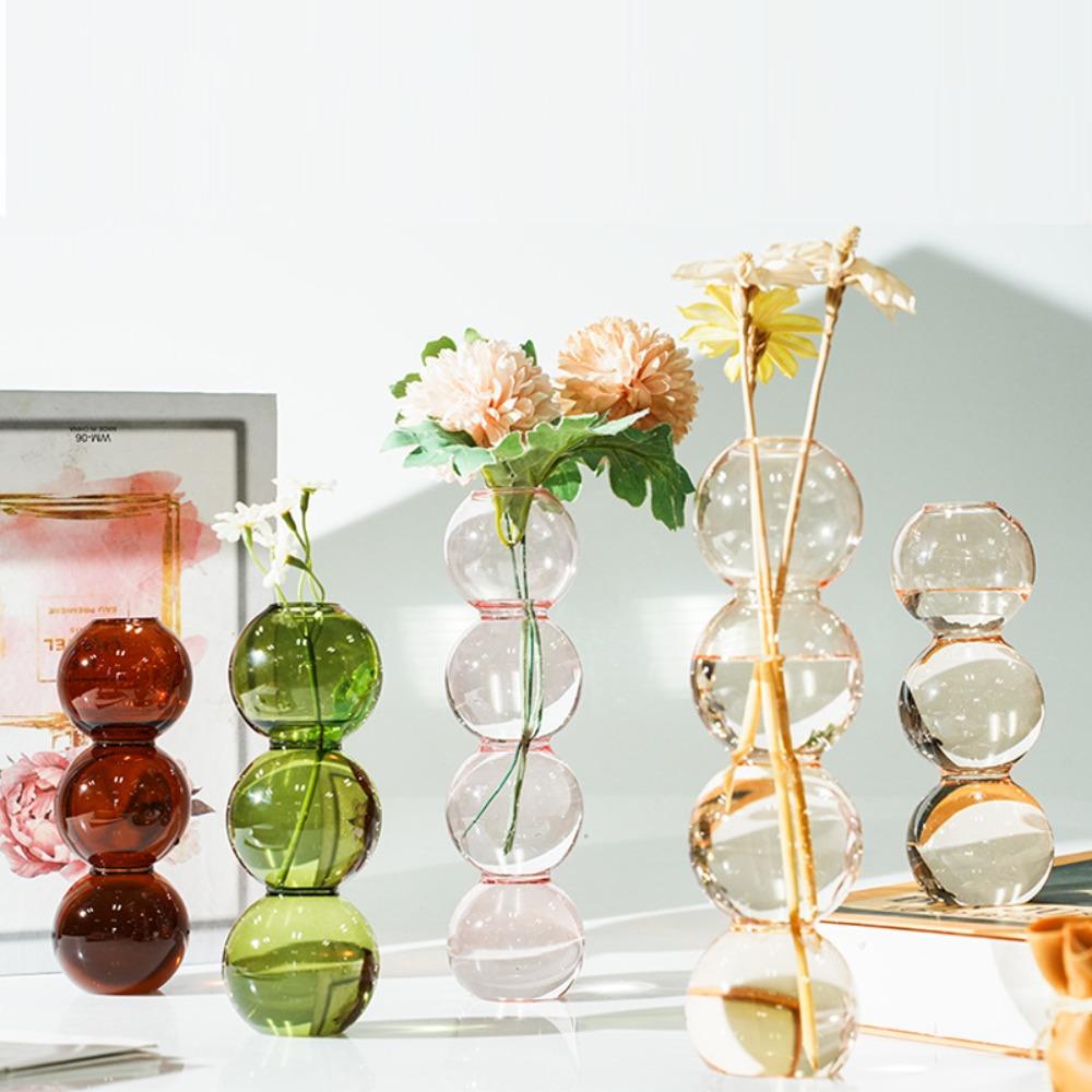 Modern Simple Creative Glass Vase Homestay Flower Utensils Decoration Bubble Vase Flower Arrangement Hydroponic Ball Glass