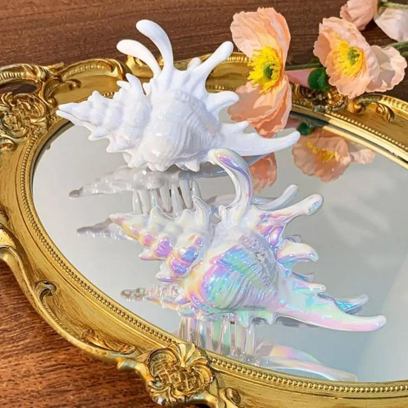 1pc Creative Conch Hairpin Colorful Gift Hair Claw Elegant Shark Clip for Summer Beach Headwear for Summer Beach