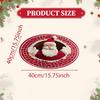 3D Christmas Rug Round Decorative Padded Carpet in Soft Velvet Material Featured Optical Design