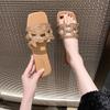 Foreign trade large size women's shoes 2024 summer outer wear slippers fashion rhinestone one-word drag beach cool slippers slippers