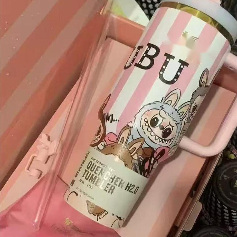 40oz Strohbecher 304 Edelstahl Auto Eisbecher Schleife Thermosbecher