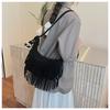 Autumn and winter retro fringed bag women's new popular shoulder bag suede messenger bag