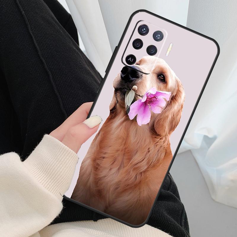 Golden Retriever Dog Case For Oppo A17 A57 A77 A40 A78 A54 A74 A94 A76 A16 A96 A18 A60 A80 A38 A58 A98 A15 A5 Pro