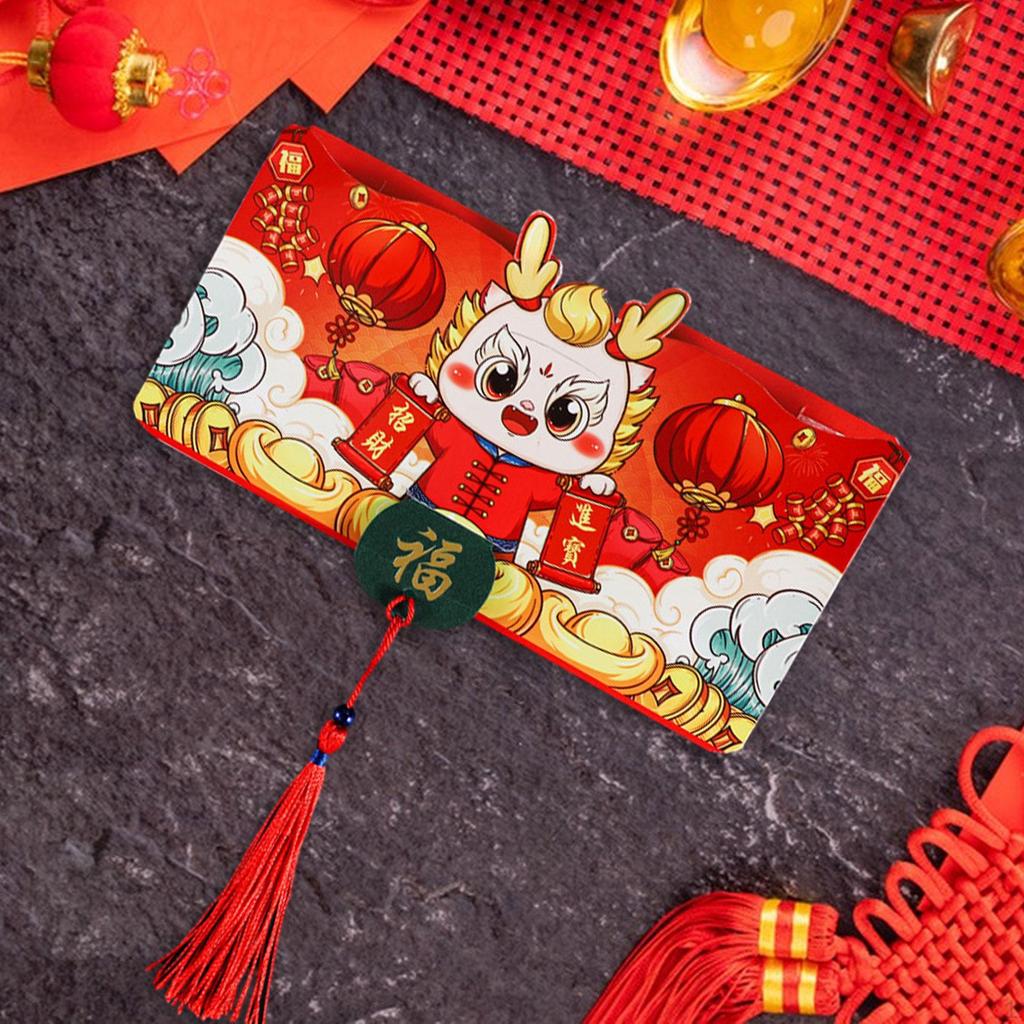 Chinese Year Dragon Red Envelope Packet Bag Money Envelopes for Celebration