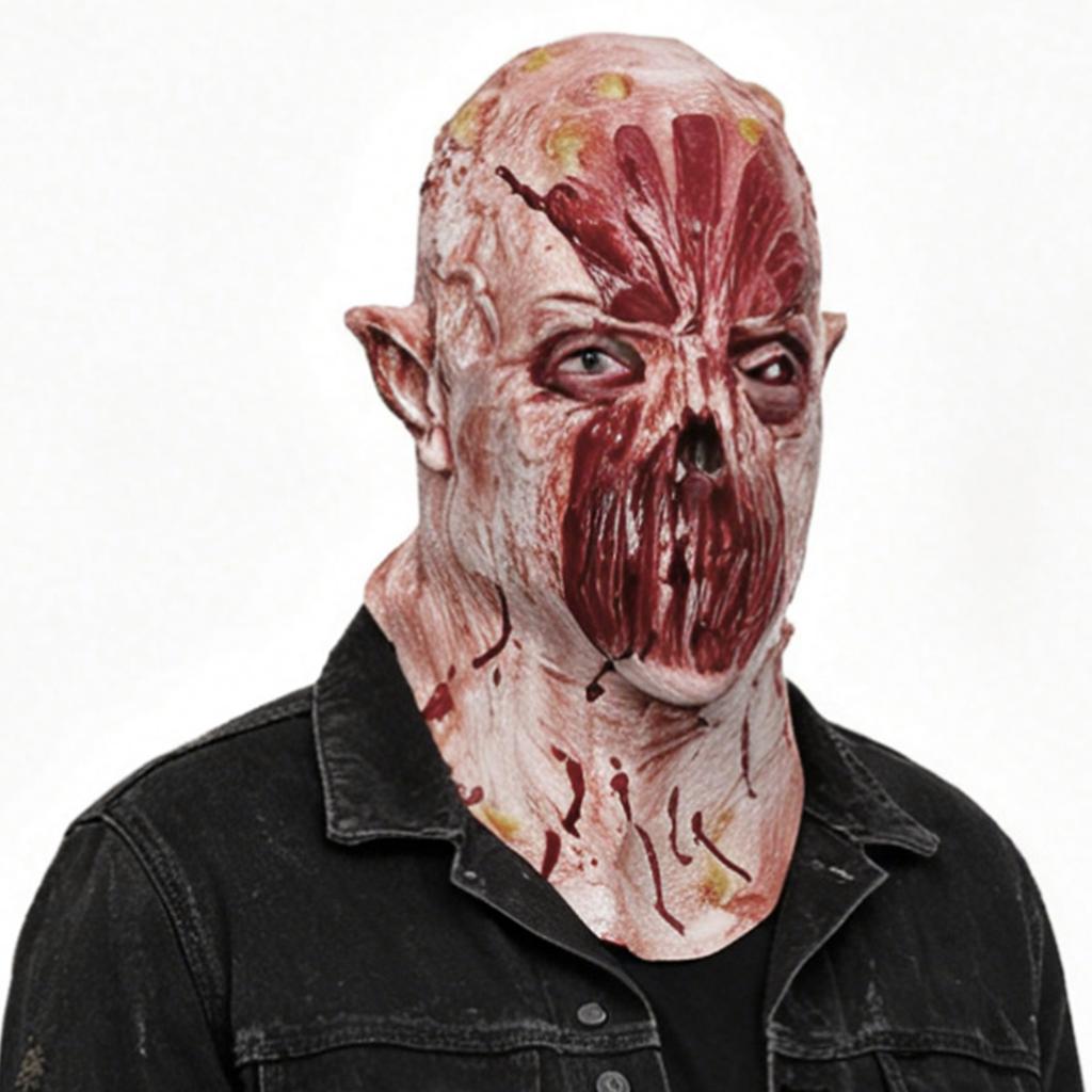 New Halloween Vampire Face Mask, Terrifying Latex Headset, Ghoul Devourer, Lipless Ghost Trick Mask