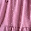 Letnia Polka Dot elegancka sukienka jednoczęściowa damska Vintage dekolt w serek sukienki z latającymi rękawami damska wysoka talia linia A patchworkowa sukienka plażowa 2024 nowość