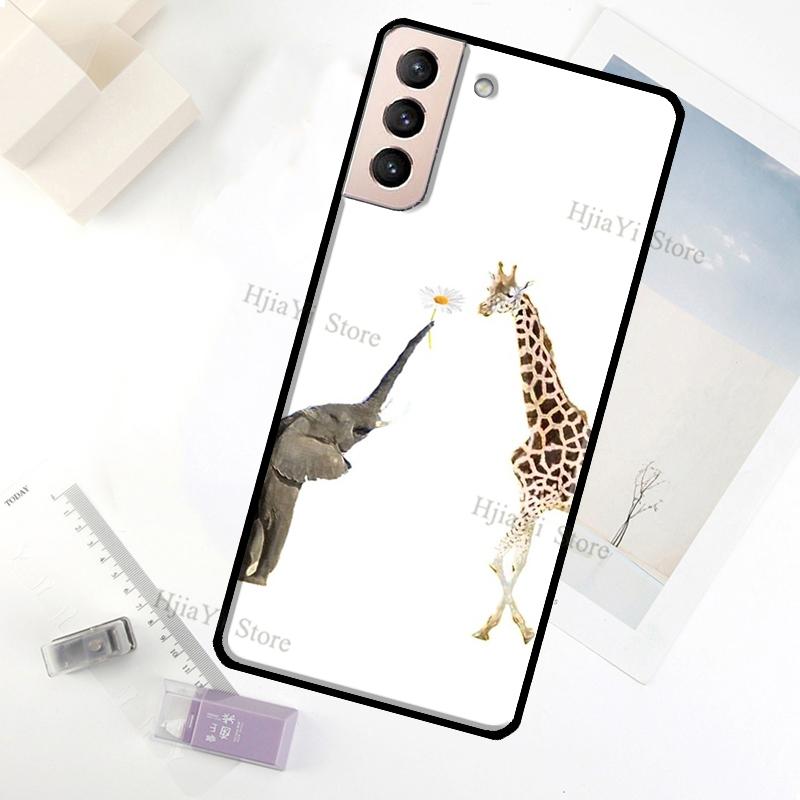 Cute Cartoon Giraffe Case For Samsung Galaxy S23 Ultra Note 20 10 S9 S10 Plus S20 S21 FE S22 Ultra Phone Cover
