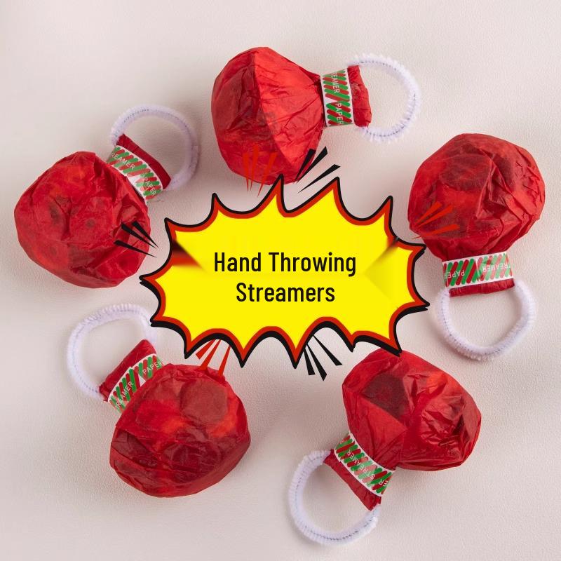 5-Piece Set: Hand-Thrown Ribbon Props - Colorful Atmosphere Strips & Spider Web Decorations for Birthdays