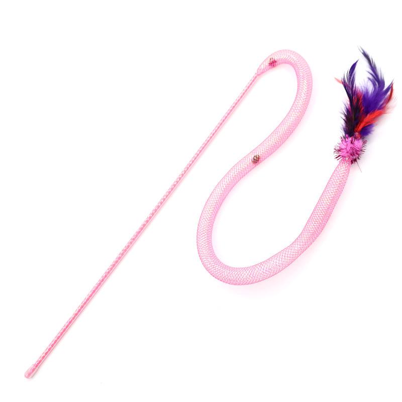 Elastic Net Tube Cat Player, Feather Cat Interactive Toy, Little Snake Cat Player, Sound-making Cat Pet Supplies