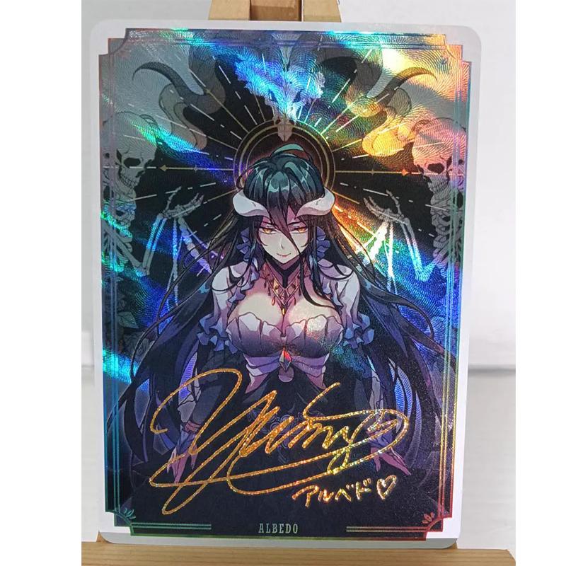 1pcs/set overlord albedo  Diy Self Control Collect Signature Trading Flash Card Anime Cartoon Gift
