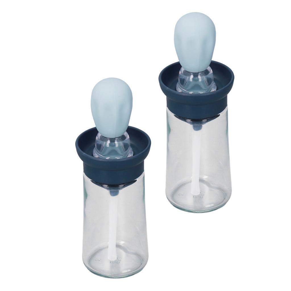 2 Stück Ölbehälter mit Silikonpinsel Ölspenderflasche für Küche Grillen Backen Kochen
