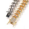 THE BLING KING Luxury 18mm Baguettecz Miami Cuban Bracelet Necklace Iced Out Square Cubic Zirconia Link Chain Hiphop Jewelry