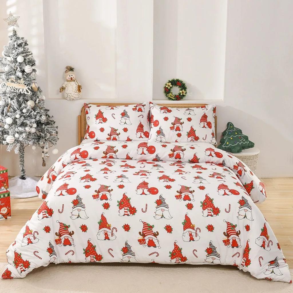 2025 New Christmas Theme Duvet Cover Set Luxury Soft Bedding Set with pillowcase skin-friendly machine washable Room Decor Gift