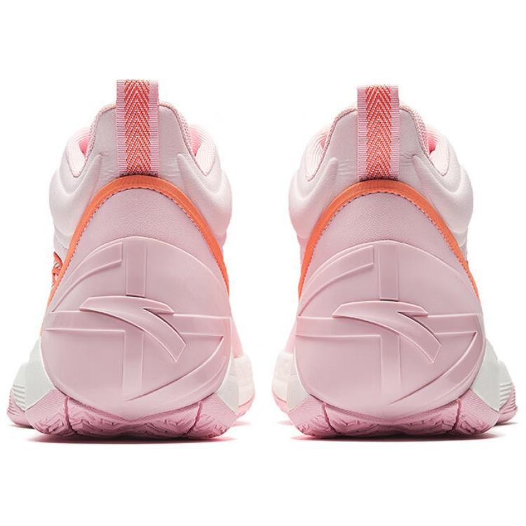New Anta Non Slip Wear Resistant Shock Absorption High Top Basketball Shoes Men's Pink Orange 912511604Q-4