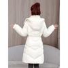 Damen Winter Schlank geschnittener Mittellanger Daunenmantel Dicke Warme Baumwoll-Pufferjacke mit Taillenraffung