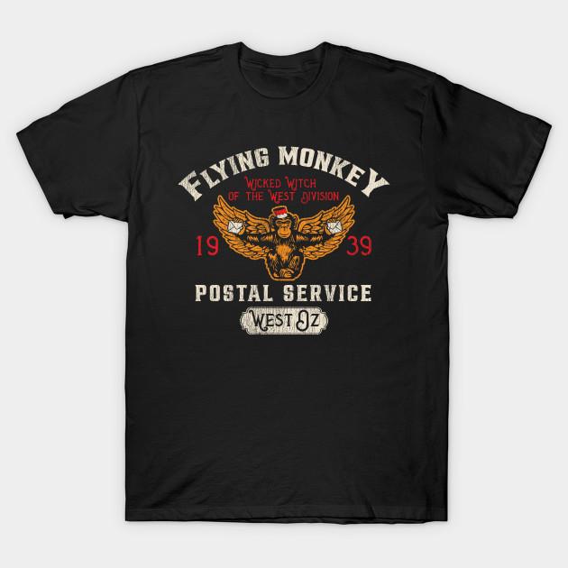 

Men Black Print T-shirt Flying Monkey Postal Service Ii Dks Worn No-Cut Transfer Paper Print Cotton Tshirt 3XL чорний
