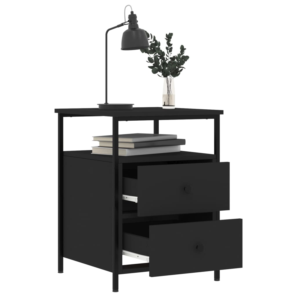 Nightstands 2 pcs. Black 44 x 45 x 60 cm Engineered Wood