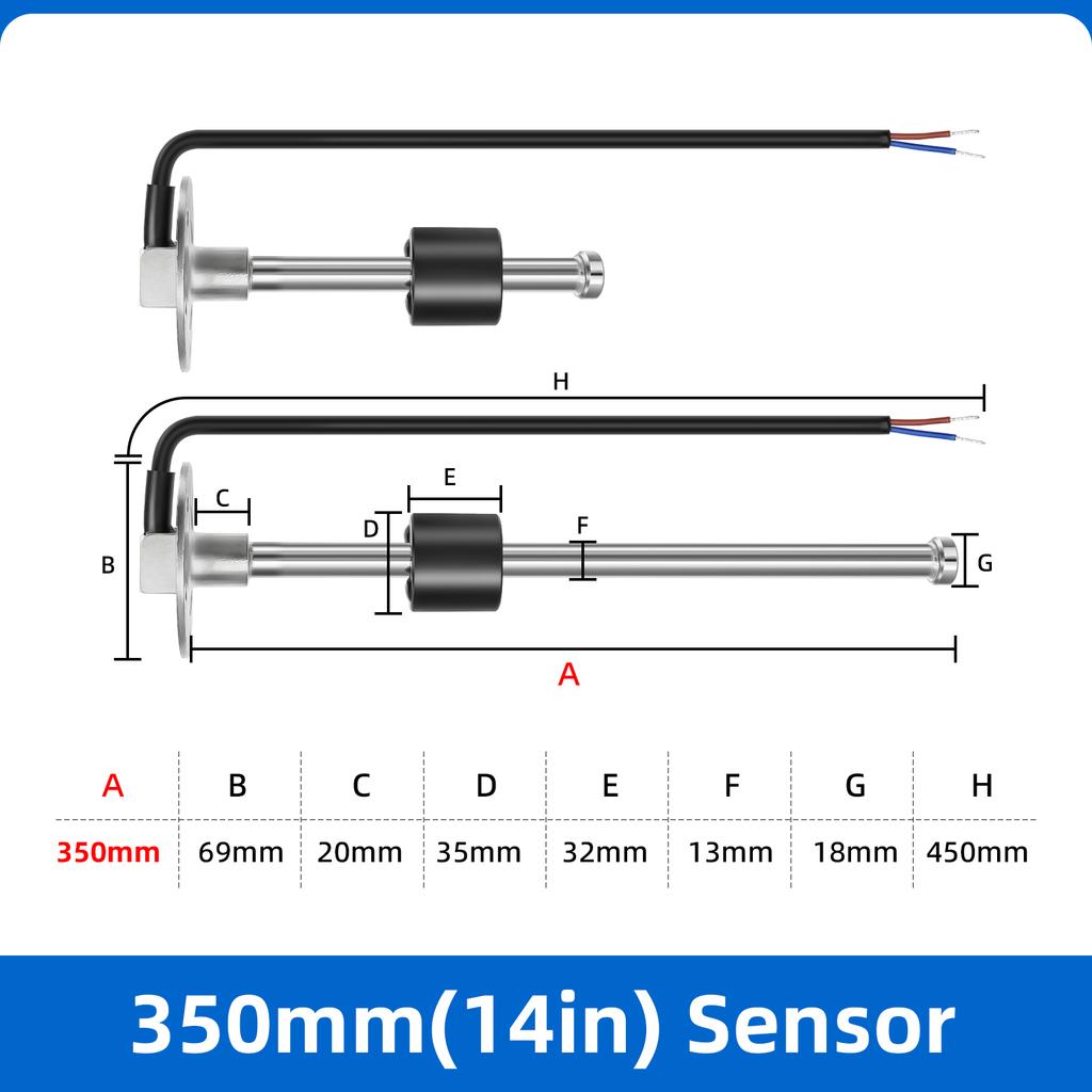 1pc Boat Car Fuel Level Gauge Meter Sensor 240-33ohm Fuel Level Sensor 100~550mm Fuel Sender Unit 12V/24V Oil Tank Level Sensors