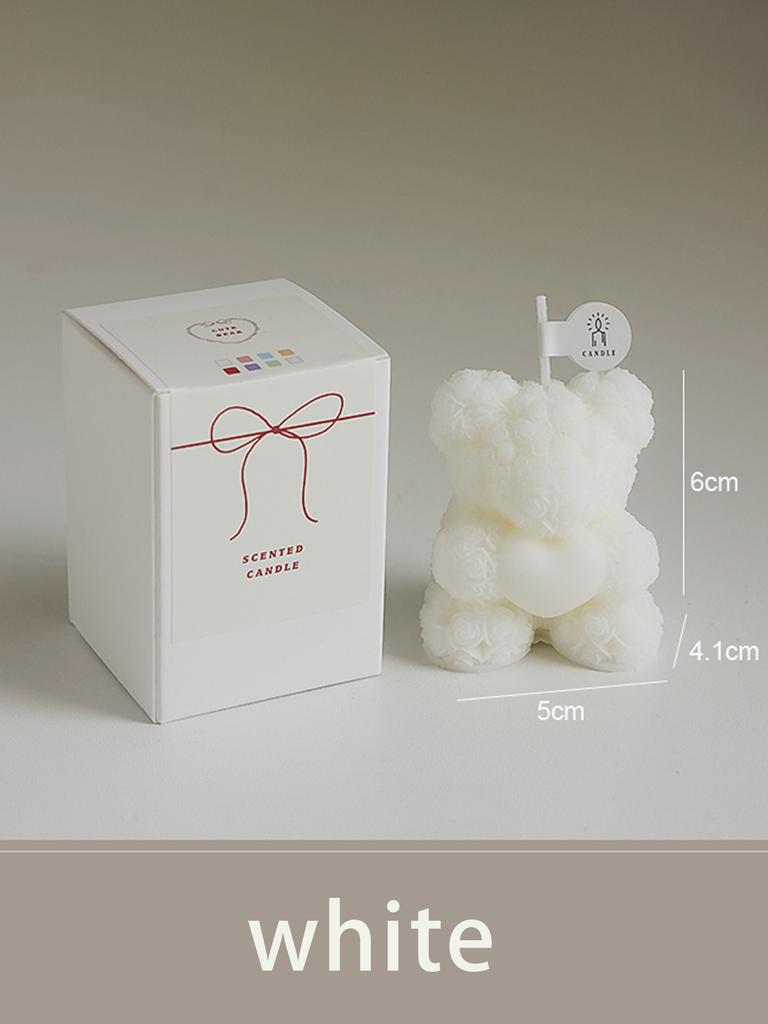 1 Scented Candle for Valentine's Day, Roses, Bears, Suitable for Home Decoration, Gift Matching, Gift Giving