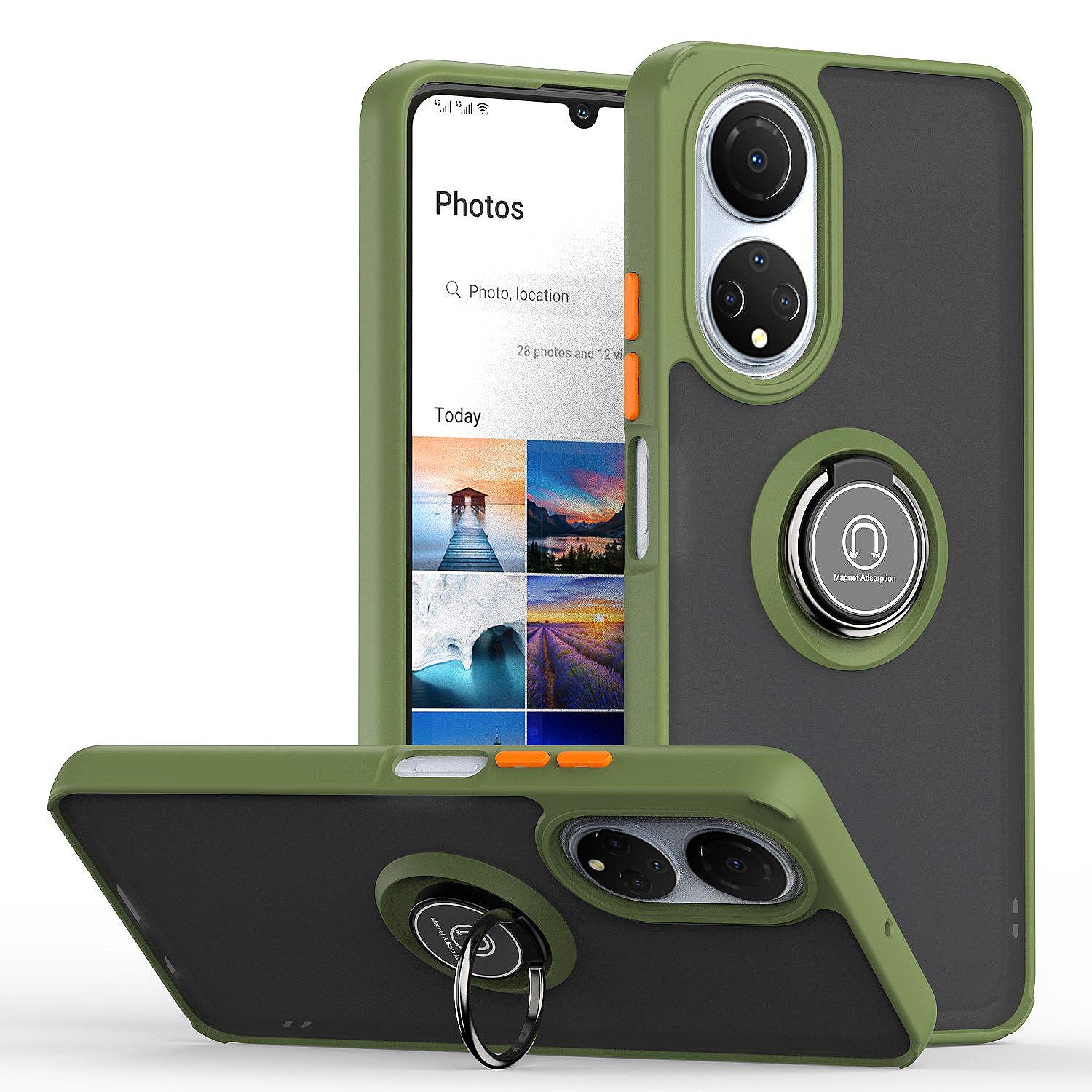 

For Huawei honor X7 Shockproof Cover 360° rotate Bracket case Ring Magnetic Support honor X7 Case Magnetic Holder Phone Case Honor X7 зелений